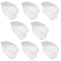 8X Aufbewahrungskorb Transparent 17,5 X 29 X 13,5 Cm Aufbewahrungsbox Kunststoff