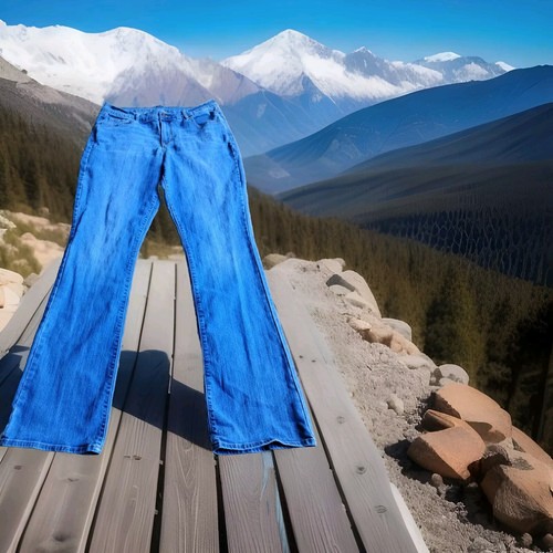 Old Navy Womens 14T Tall Jeans Curvy Mid Rise Stretch Blue Straight 35" Inseam - 第 2/13 張圖片