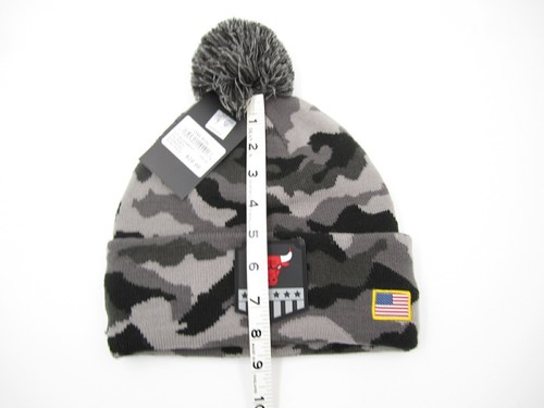 New W/ Tag Ultra Game Chicago Bull Basketball American Flag Beanie One Size - Picture 2 of 4