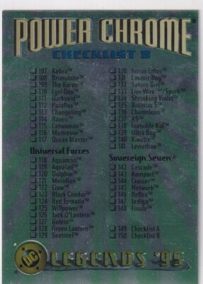 1995 Skybox DC Power Chrome Legends '95 No. 150 Checklist