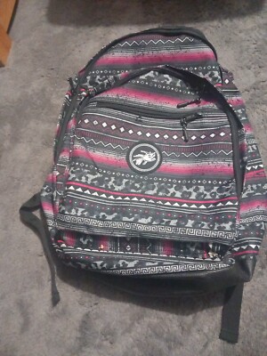 Hot Tuna schwarz pink Azteken Stammesmuster mittelgroßer Rucksack Rucksack Erwachsene