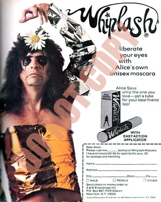 Alice Cooper Whiplash Eye Mascara Makeup Magazine Ad Detroit 8x10 Photo