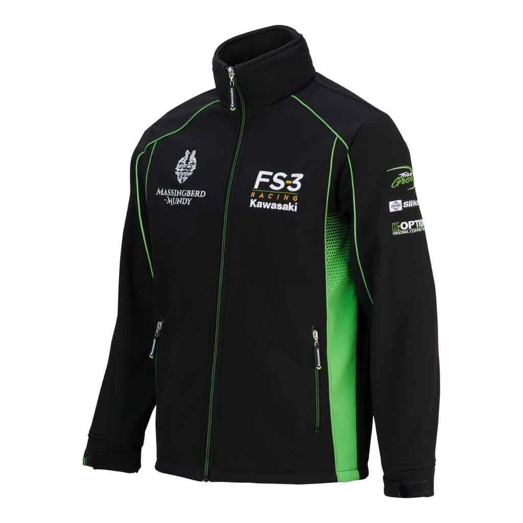 FS3 Racing Kawasaki Official Team Adults Full Zip Softshell Jacket 20KAW AJ1