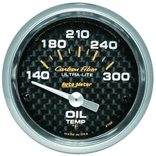 AUTO METER 4748 Carbon Fiber Electric Oil Temperature Gauge 140-300 F  2-1/16"