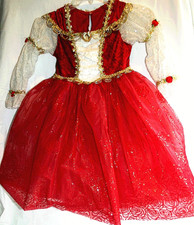DISNEY PARK DELUXE RED BELLE BEAUTY BEAST HOLIDAY CHILD COSTUME DRESS SZ 2-3 NWT