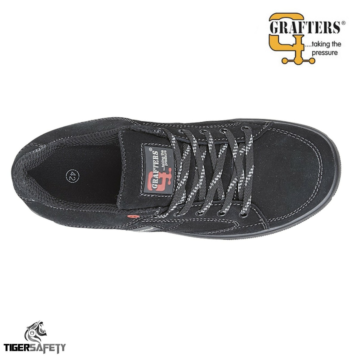 Grafters M9512AS S1 SRC Black Suede Steel Toe Cap Skater Safety