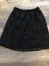 1990s Vintage - Fashion Bug - Women's Party Burnout Black Mini Skirt Size Small