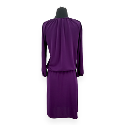 talbots purple dress Talbots Purple Knee Length Keyhole Neck Blouson Stretch Casual Dress Size XS