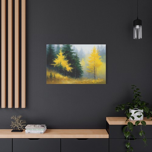 MISTY GROVE LANDSCAPE PRINT, AUTUMN FOREST NATURE CANVAS WALL ART - Picture 17 of 25