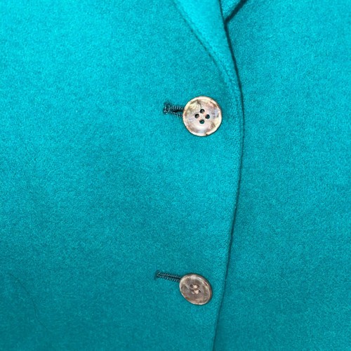 Nordstrom Blazer Vintage Womens Size 14 Green Pockets Pure Wool Lined Retro - Picture 3 of 8