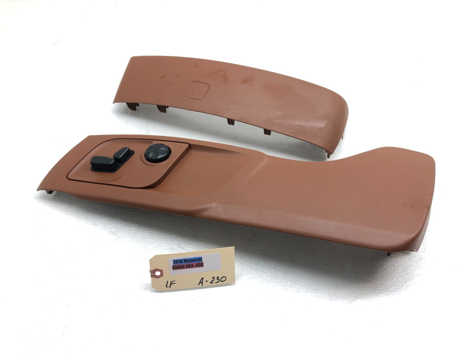 2014-2019 MASERATI GHIBLI SQ4 LEFT DRIVER FRONT SEAT TRIM W/ SWITCH OEM.