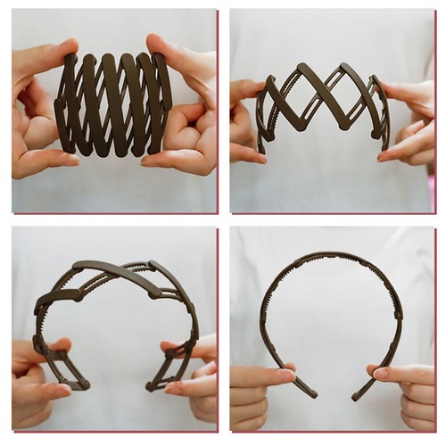 Retractable Unisex Hair Hoop With Teeth Foldable Hairbands Set 6Pcs/Set ! - Picture 7 of 13