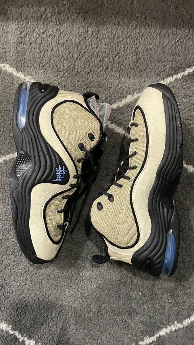 Size 9.5 Stussy x Nike Air penny 2 'Rattan Limestone' US Men
