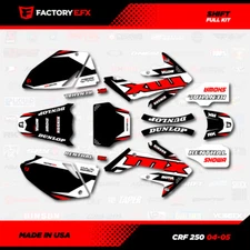 Black White Red Shift Racing Graphics kit fits Honda Crf250 04-05 Crf 250 Decal