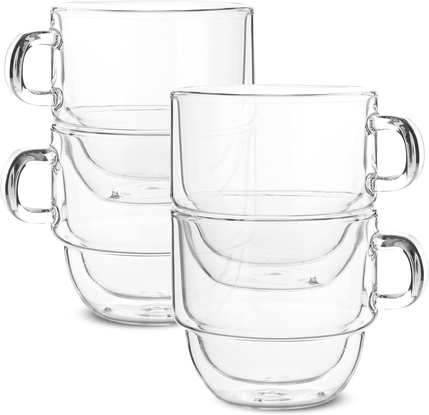 Btat- Stackable Insulated Coffee Mugs, 4 Pack 8 Oz(240 Ml), Stackable Cappuccino