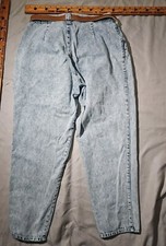 VTG PS Gitano Jeans Womens Sz 18 Short Blue Acid Wash High Rise Taper Bareback