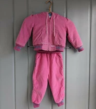 Girls 3T Pink Corduroy Oshkosh B'gosh Sherpa Jacket and Pants Set Vintage 1990s