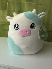 8” Belana The Blue Cow Anime Eyes Squishmallow No Bandana Rare Farm Life