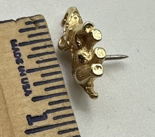 Swarovski SAL Signed Tie Tac Lapel Gold Tone Elephant Pin - Picture 5 of 8