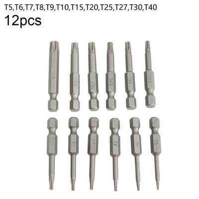 12Stk 50mm Langlebig Sechskantschaft Torx Kopf Schraubendreher Bit TOOLS Sicher