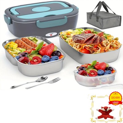 1.5L Electric Heating Lunch Box Portable for Car Office Food Warmer Container