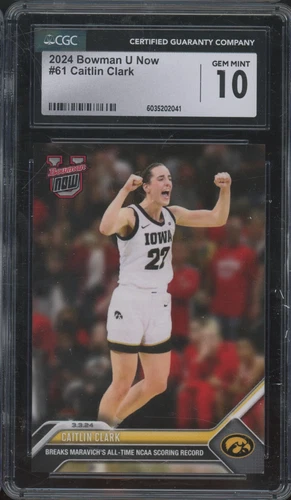 2024 Bowman U Now #61 Caitlin Clark RC Rookie Gem Mint CGC 10