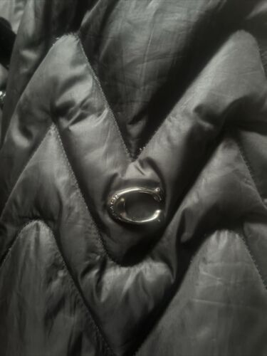 Coach Black Hooded Down / Feathers Short Coat Oversized Size XS ( 8-10) - Picture 7 of 17