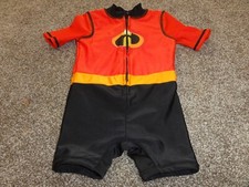 DISNEY TODDLER RED INCREDIBLES COSTUME SWIMSUIT RASH GUARD ONE-PIECE SIZE 2