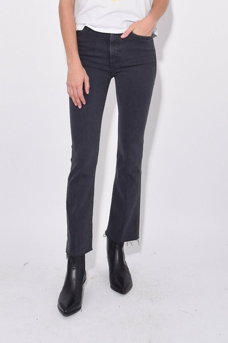 NWT Mother Denim Hustler Ankle Fray Faded Black Size 24 $208