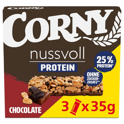 Corny Nussvoll Protein Chocolate | Nussriegel & Proteinriegel Ohne Zuckerzusatz 