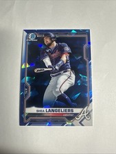 2021 Bowman Chrome Sapphire Shea Langeliers #BCP-157 Braves , Oakland A’s