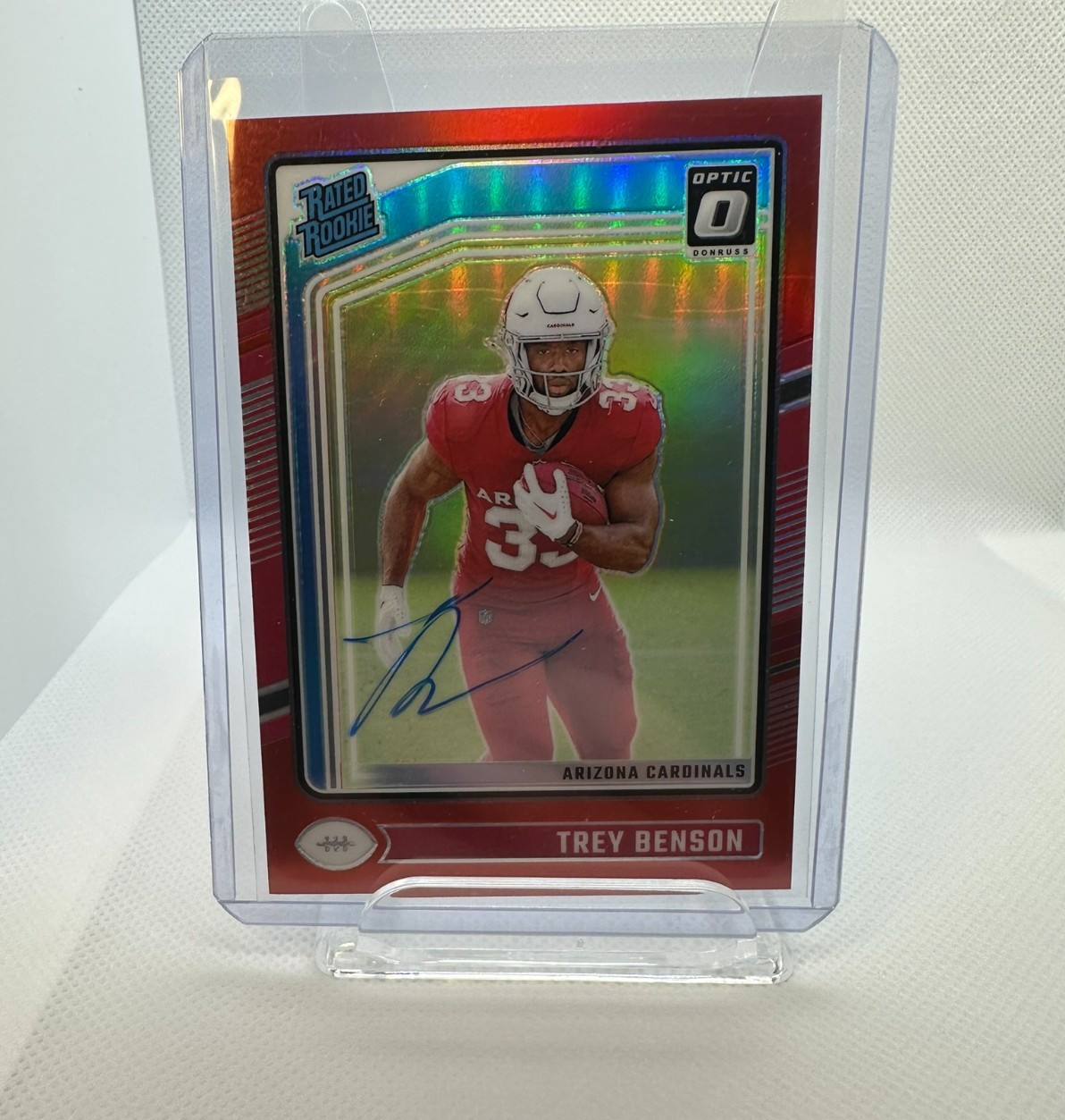 2024 Panini Donruss Optic Rated Red Prizm /75 Trey Benson #293 Rookie Auto RC