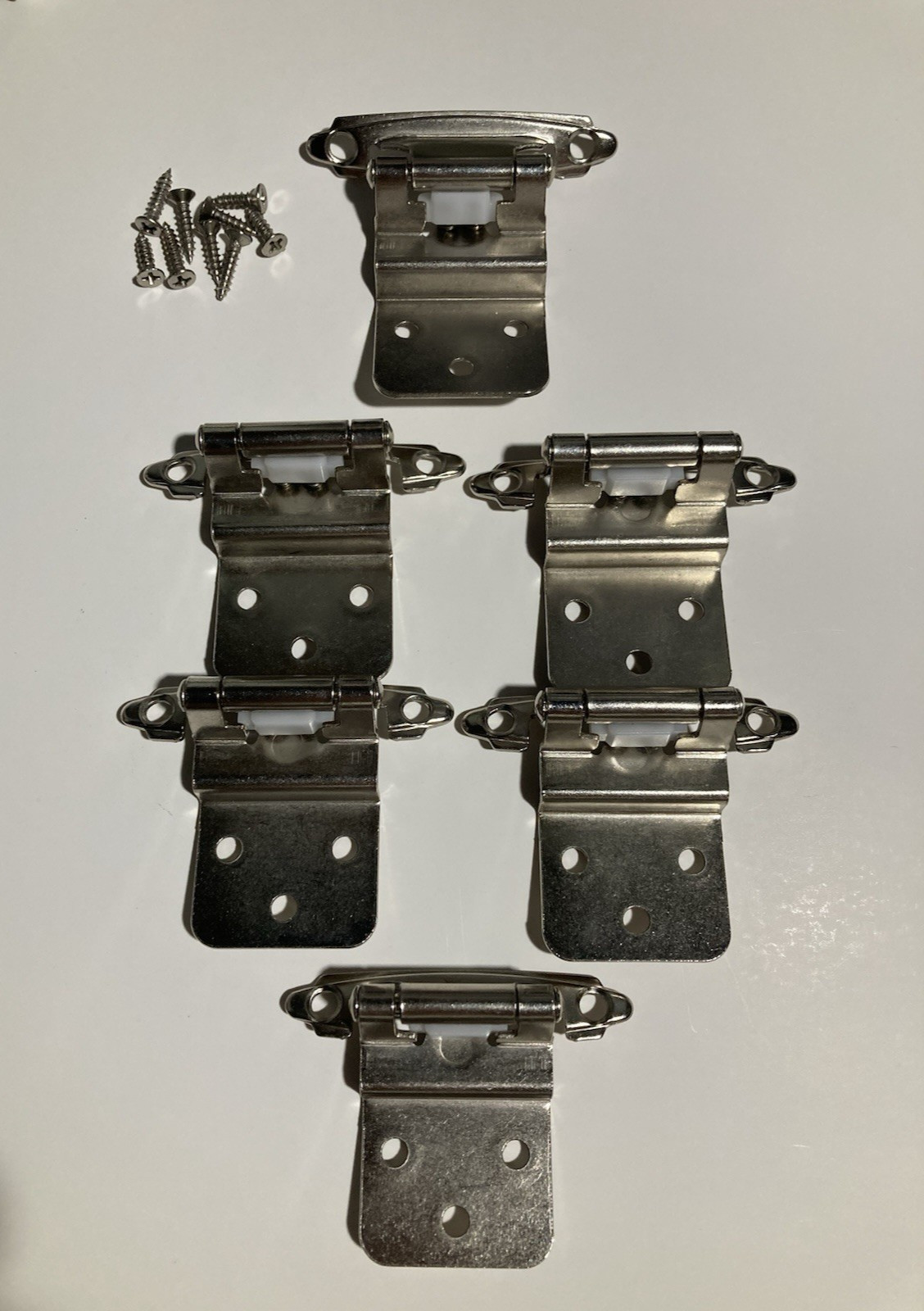 DECOBASICS 3/8" Inset Cabinet Hinges Brushed Nickel (27 Pks/54 Pieces) + Extras