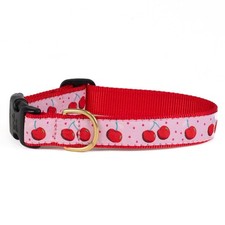 Cherries Dog Collar Large - fits Necks 15""-21"" Pink