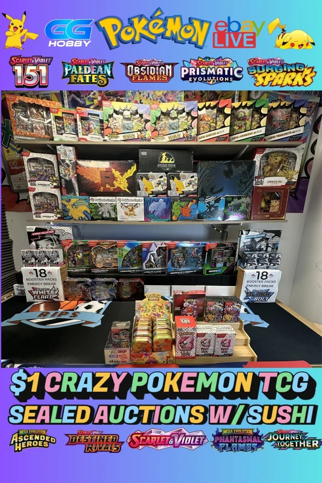 🤑$1 POKEMON AUCTIONS ALL GAS NO BRAKES ⛽