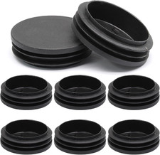 8 Pcs 2 1/2" round Plastic Plugs, Tubing End Cap Black Insert End Caps Floor Pro