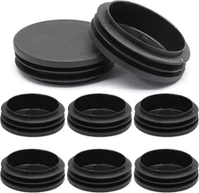 8 Pcs 2 1/2" round Plastic Plugs, Tubing End Cap Black Insert End Caps Floor Pro
