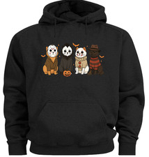 Funny Halloween Hoodie Horror Movies Cats Spooky Scary Sweatshirt Costume