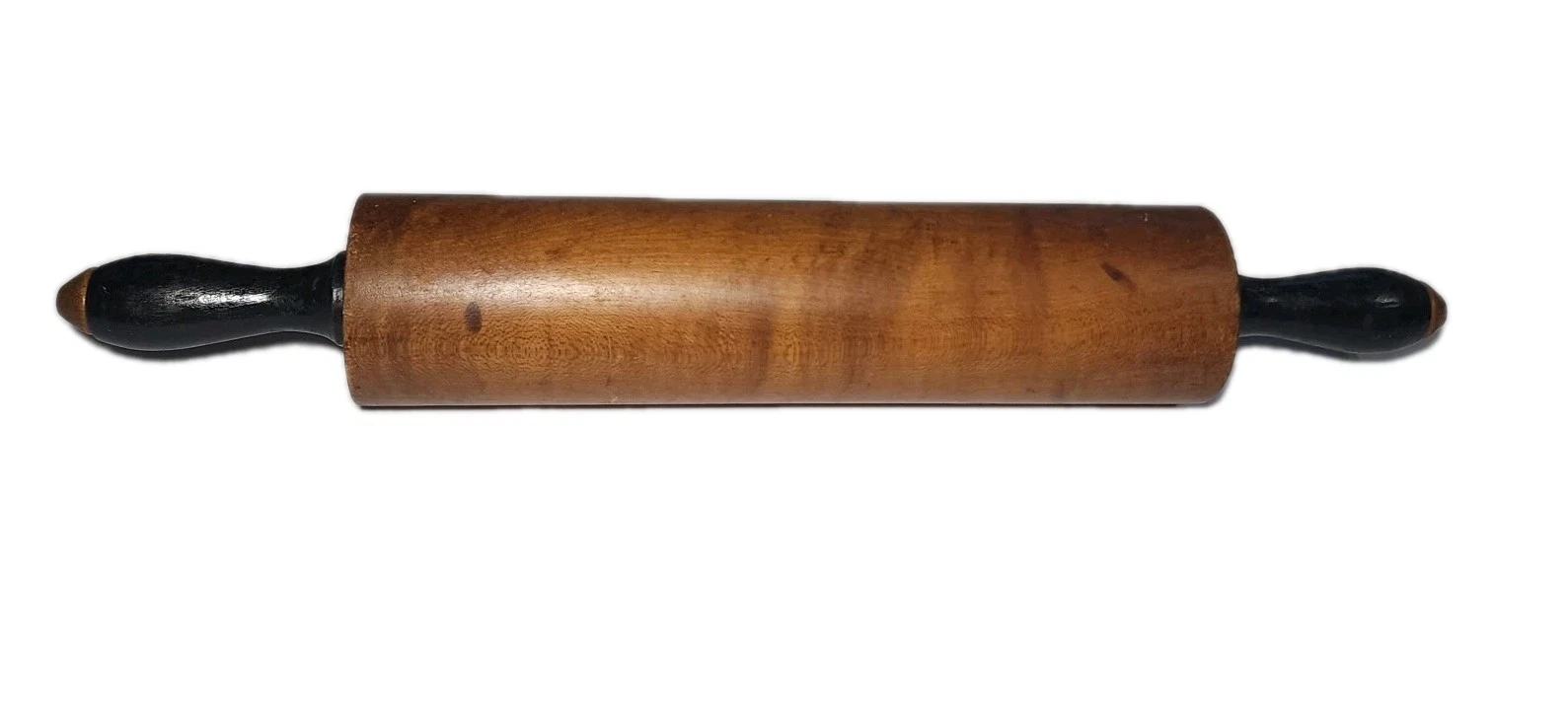 Vintage Wooden Rolling Pin Wood Black Handles 18" X 2.5 Dough Baker Kitchen
Opens in a new window or
