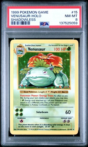 Venusaur (Shadowless) graded PSA 8 for sale on eBay