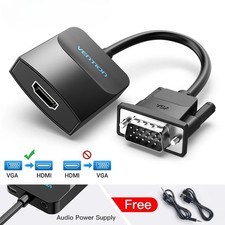 VGA to HDMI Adapter VGA Male to HDMI Female Converter Cable With Audio USB Power