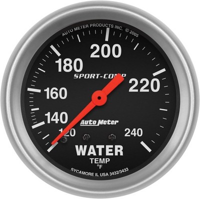 3432 Sport-Comp Mechanical Water Temperature Gauge
