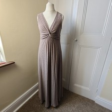  Phase Eight Womens Dress size 12 Maxi Beige Nude Stretch Summer 