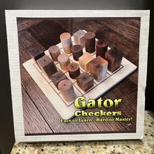 GATOR CHECKERS SKILL GAME ALL WOOD RARE VINTAGE GOOD'S STORE PENNSYLVANIA NEW