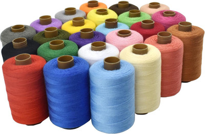 24Pcs Sewing Thread Spools Set 1000 Yards per Spool Mixed Cotton Threads for DIY