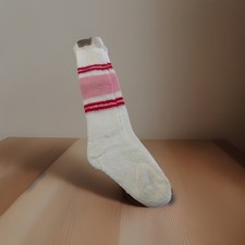 VTG Women  s Socks Fine Hosiery Red Pink Acrylic USA 7-9 Irregulars Terry.