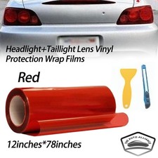 For Transparent Red Headlight Taillamp Lens Vinyl Protection Wrap Film 12x78