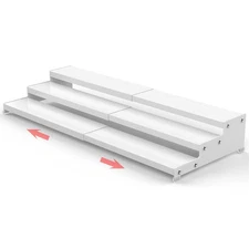 Jojocross 3-Tier Expandable Spice Rack Organizer for Cabinet, Kitchen, White