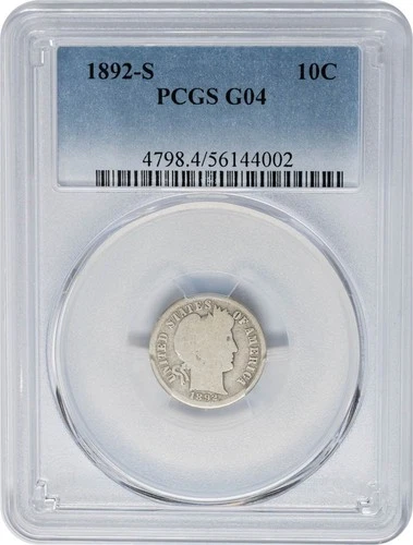 1892-S Barber Dime 10c G04 PCGS 951110-44