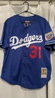 Mike Piazza Dodgers Signed Mitchell & Ness Blue Batting Practice Jersey